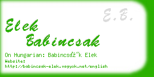 elek babincsak business card